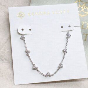 Kendra Scott Haven Heart Chain Bracelet Silver White Crystal